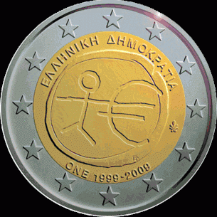 Griekenland 2 euro 2009 10 jaar EMU UNC